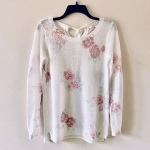 LC Lauren Conrad Floral Printed Sweater